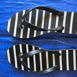 Kate Spade Black and White Striped Sandals